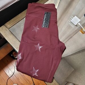 Jessica Simpson Burgundy Star Leggings